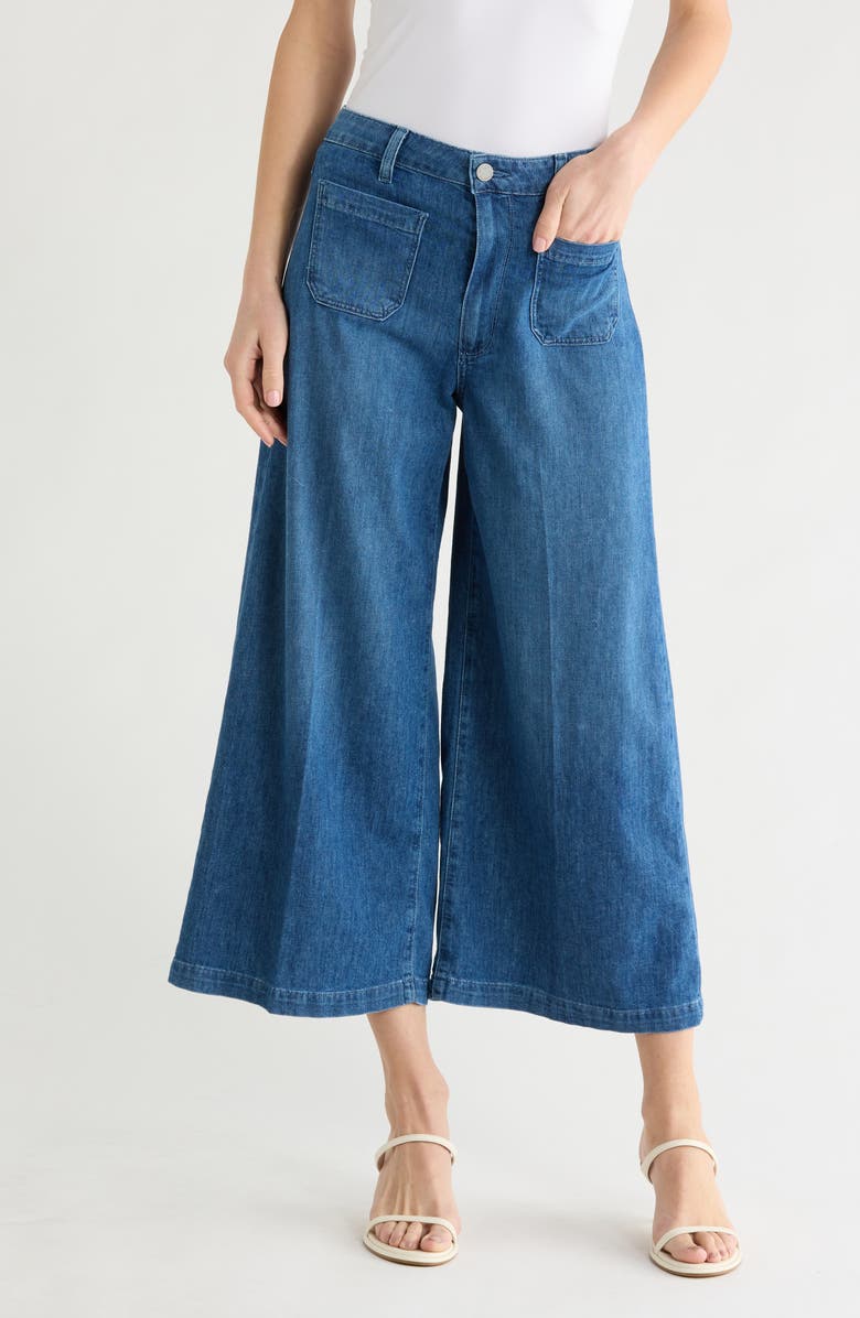 PAIGE Lennie Patch Pocket Crop Wide Leg Jeans, Main, color, Seraphina