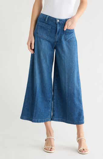 PAIGE Lennie Patch Pocket Crop Wide Leg Jeans