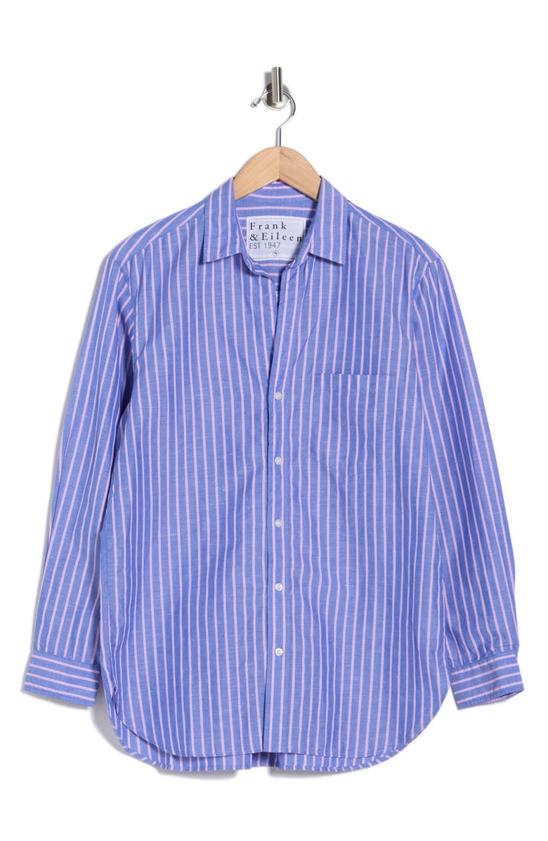 Frank & Eileen Relaxed Fit Cotton Button-Up Shirt, Main, color, Bright Blue Pink Stripe