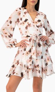 IVONNE Ruffled Skirt Short Floral Print Dress