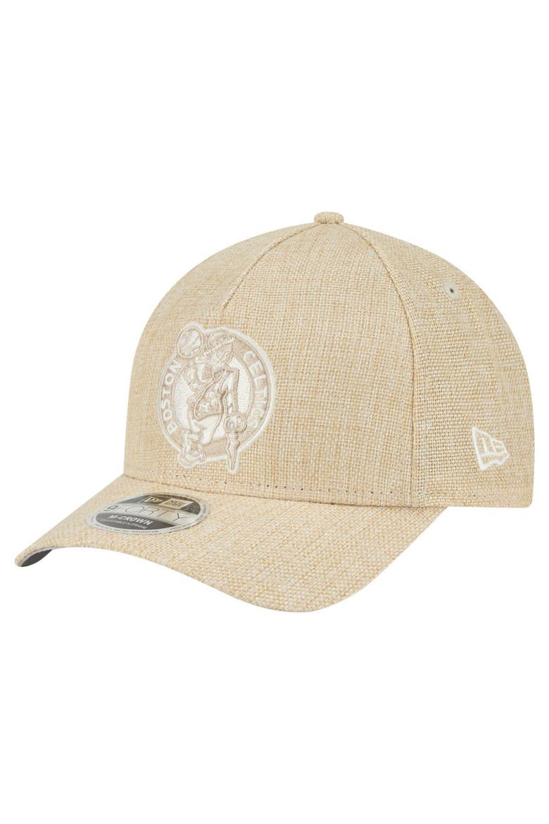 Men's New Era  Tan Boston Celtics Injection Woven A-Frame 9FORTY Adjustable Hat, Main, color, Tan