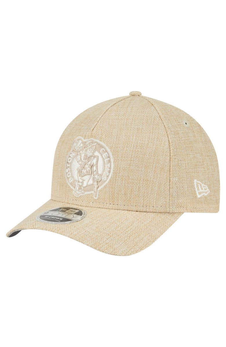 New Era Men's New Era  Tan Boston Celtics Injection Woven A-Frame 9FORTY Adjustable Hat, Main, color, Tan