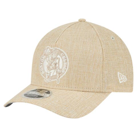 Men's New Era  Tan Boston Celtics Injection Woven A-Frame 9FORTY Adjustable Hat