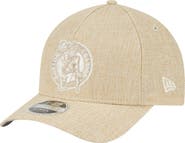 New Era Men's New Era  Tan Boston Celtics Injection Woven A-Frame 9FORTY Adjustable Hat