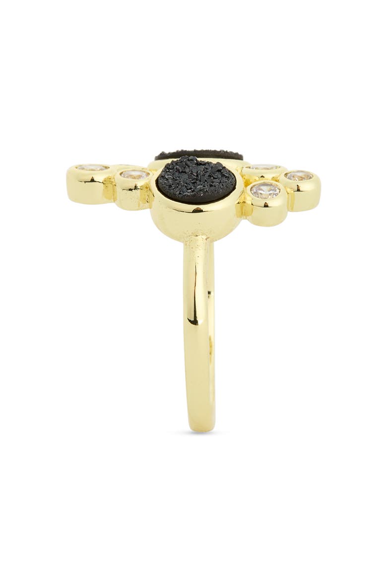 Druzy Stone Crystal Cluster Ring, Alternate, color, BLACK/JET