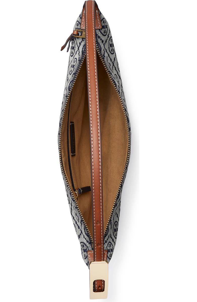 Tory Burch Small T Monogram Jacquard Balloon Bag, Alternate, color, Tory Navy