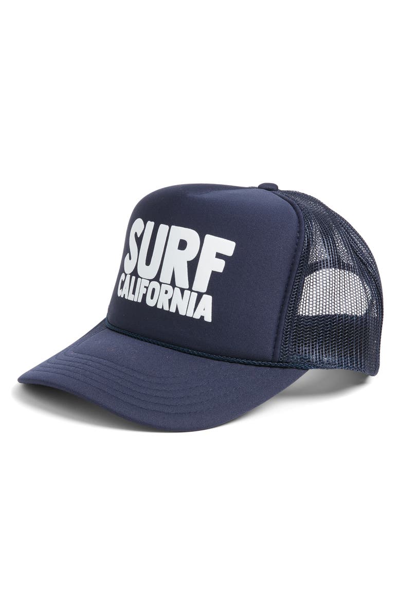 Friday Feelin’ Surf CA Trucket Hat, Main, color, 