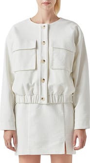 Grey Lab Pocket Collarless Jacket