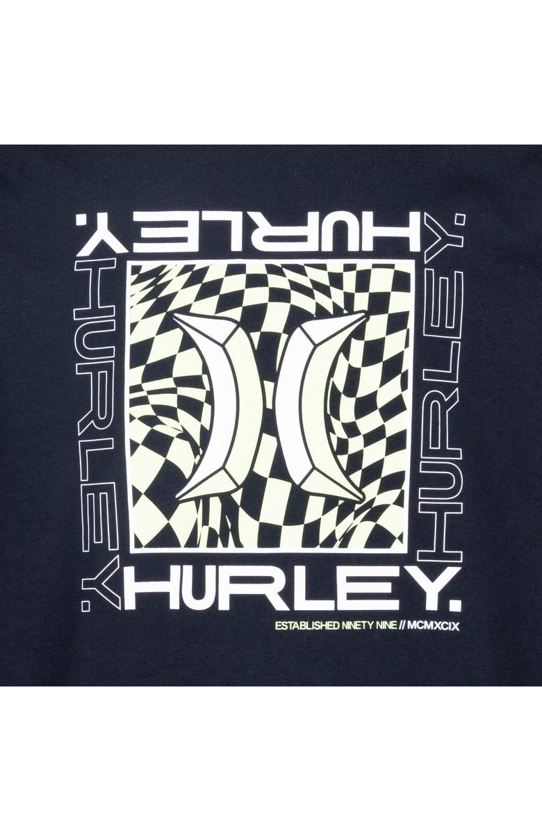 Hurley Kids' Check Graphic Long Sleeve Graphic T-Shirt, Alternate, color, Black