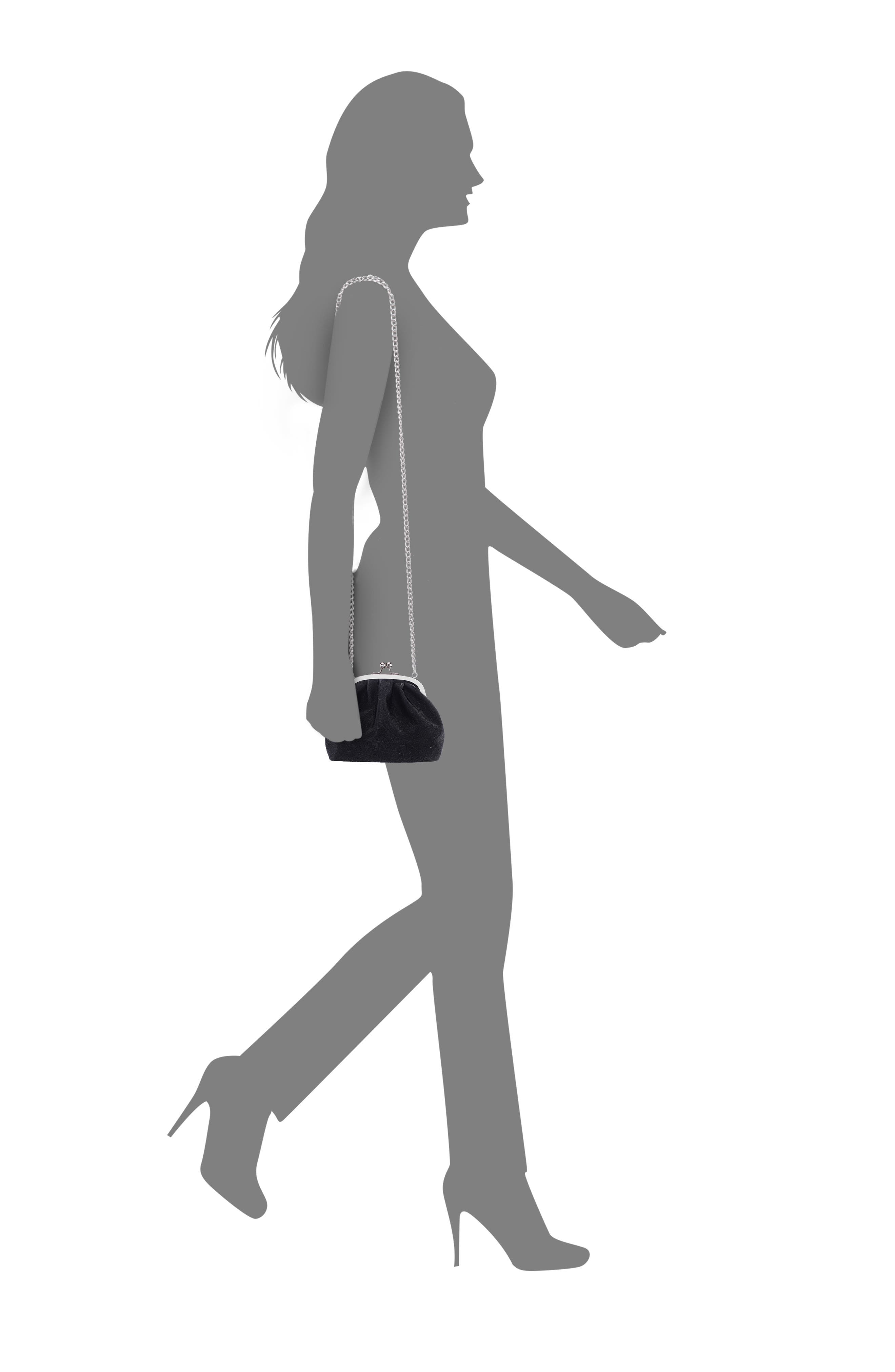 Nina Elsbeth Crystal Clutch, Alternate, color, Black