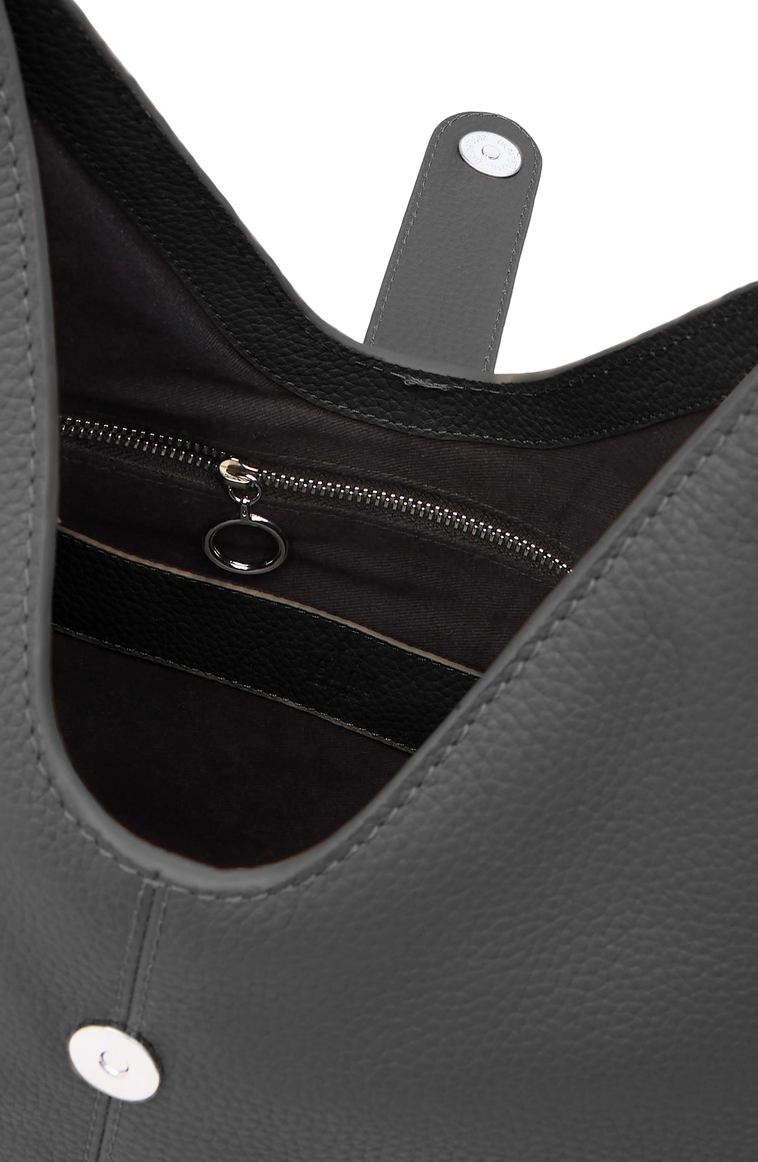 behno Large Nelli Pebble Leather Hobo Bag, Alternate, color, Black