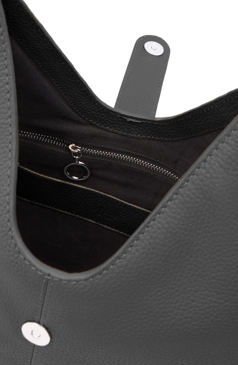 behno Large Nelli Pebble Leather Hobo Bag, Alternate, color, Black