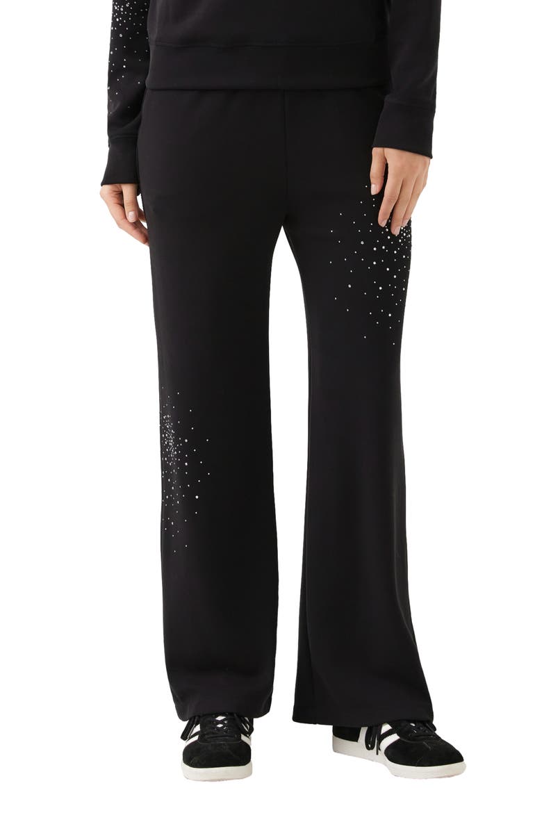 Embellished Wide Leg Sweatpants, Main, color, BLACK