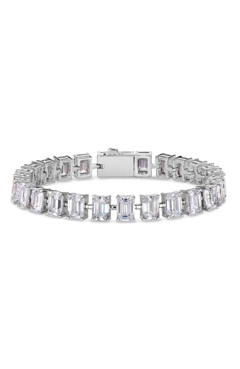 Anna Zuckerman Emerald Cut 27 Carat Diamond Crystalline Bracelet, Main, color, White Diamond Crystalline