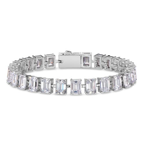 Anna Zuckerman Emerald Cut 27 Carat Diamond Crystalline Bracelet In White Diamond Crystalline