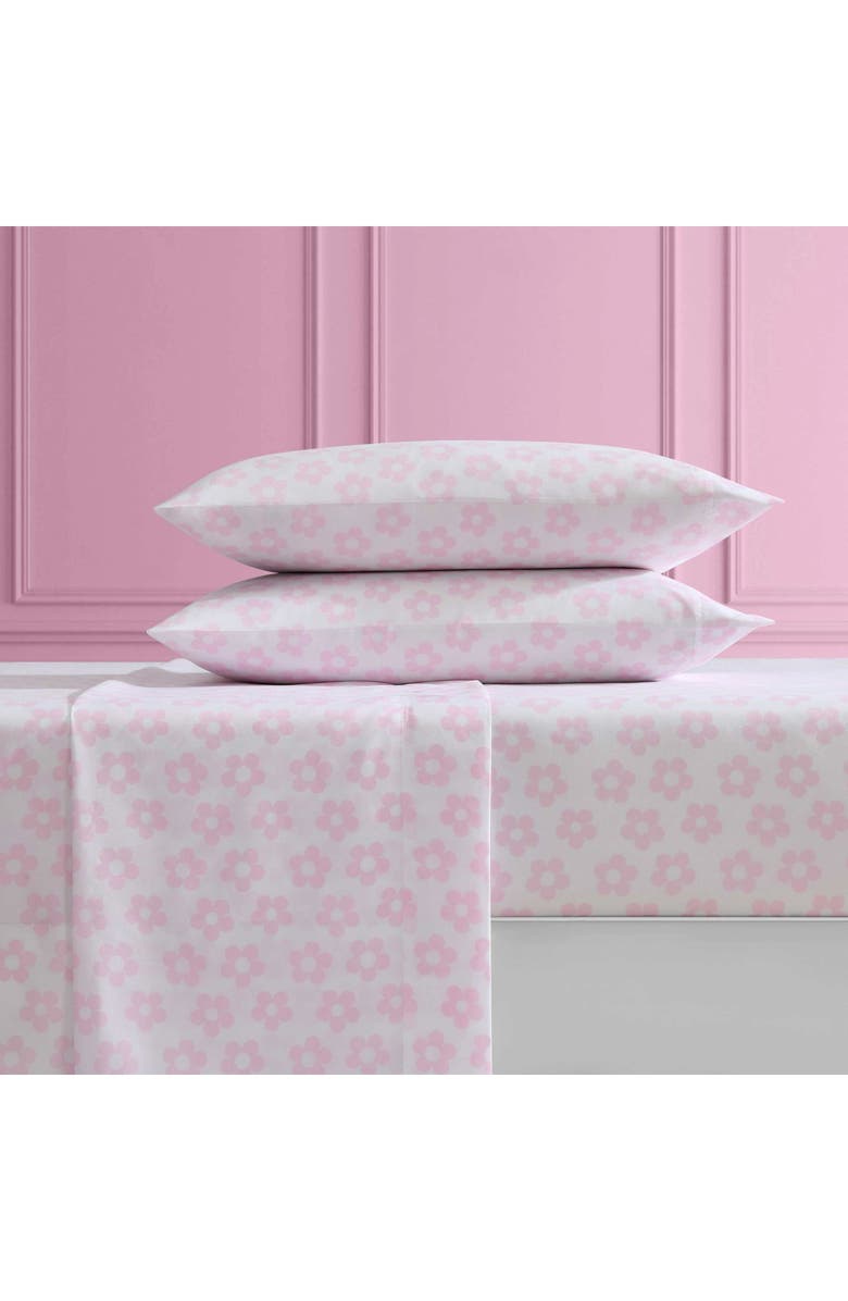 Betsey Johnson Retro Daisy Sheet Set, Alternate, color, Light Pink
