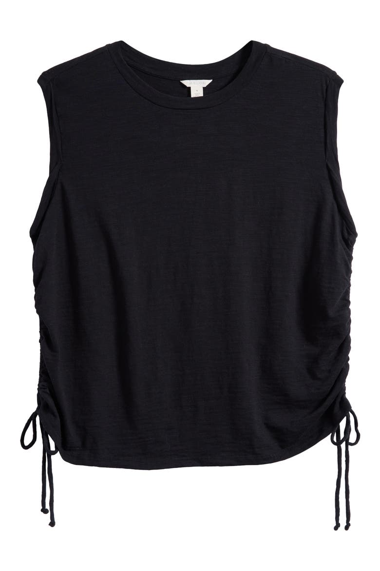 Cinched Tank, Alternate, color, BLACK