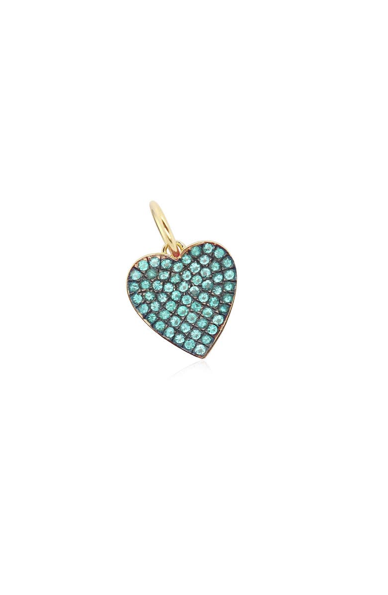 The Lovery Fine Jewelry Emerald Heart Charm, Main, color, Emerald