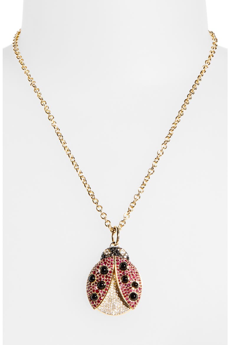 Ruby & Diamond Ladybug Pendant Necklace, Alternate, color, RUBY/ DIAMOND/ BLACK ONYX