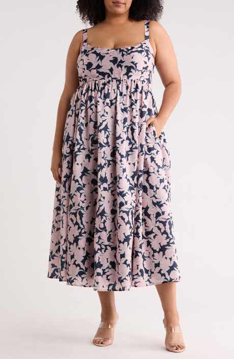 Hutch Brixton Floral Fit & Flare Midi Dress