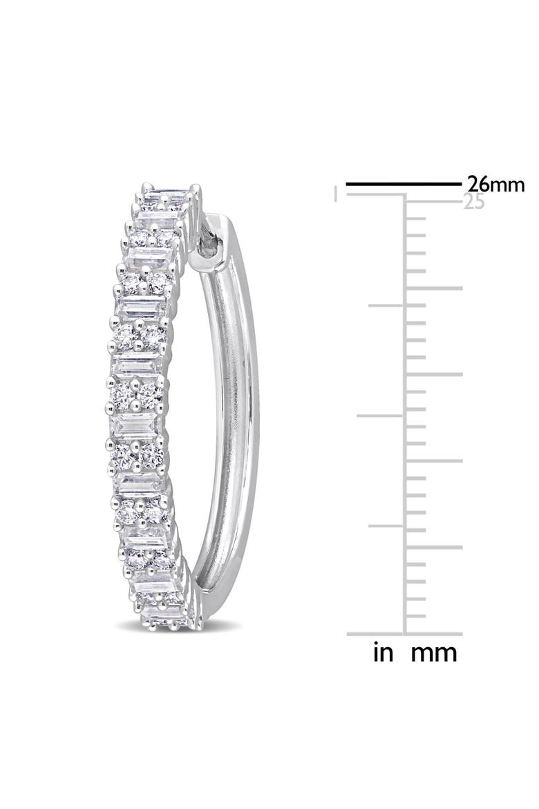 Created Moissanite Hoop Earrings, Alternate, color, WHITE