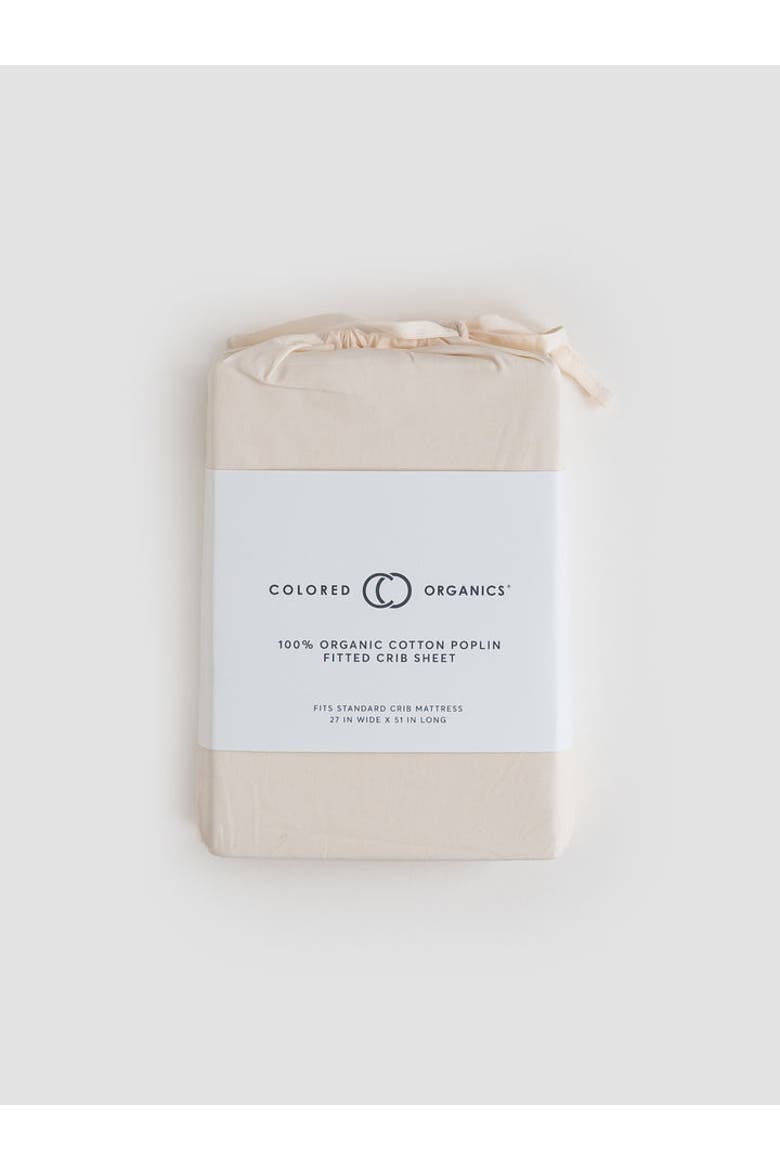 Organic Poplin Fitted Crib Sheet, Main, color, Ivory