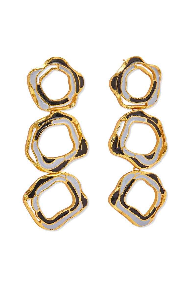 AQUA EARRINGS, Alternate, color, Gold Plated