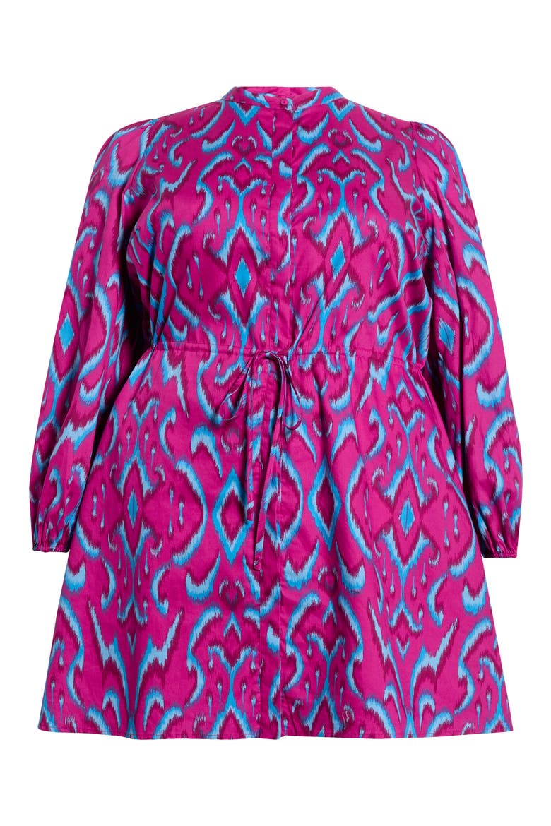 Ivana Abstract Luzma Long Sleeve Dress, Alternate, color, MAGENTA-BLUE