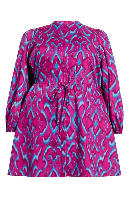 Sugarlips Ivana Abstract Luzma Long Sleeve Dress In Purple
