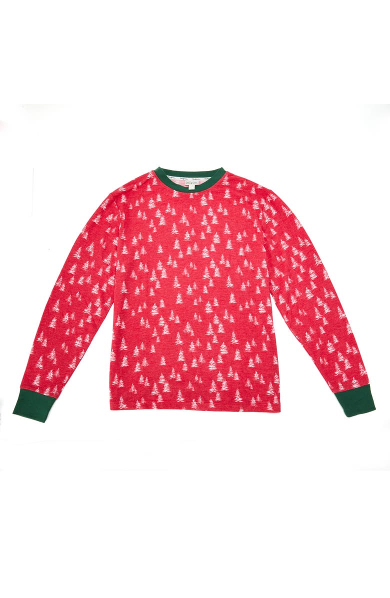 DEARFOAMS 2 Piece Holiday Trees Pajama Set, Alternate, color, Red