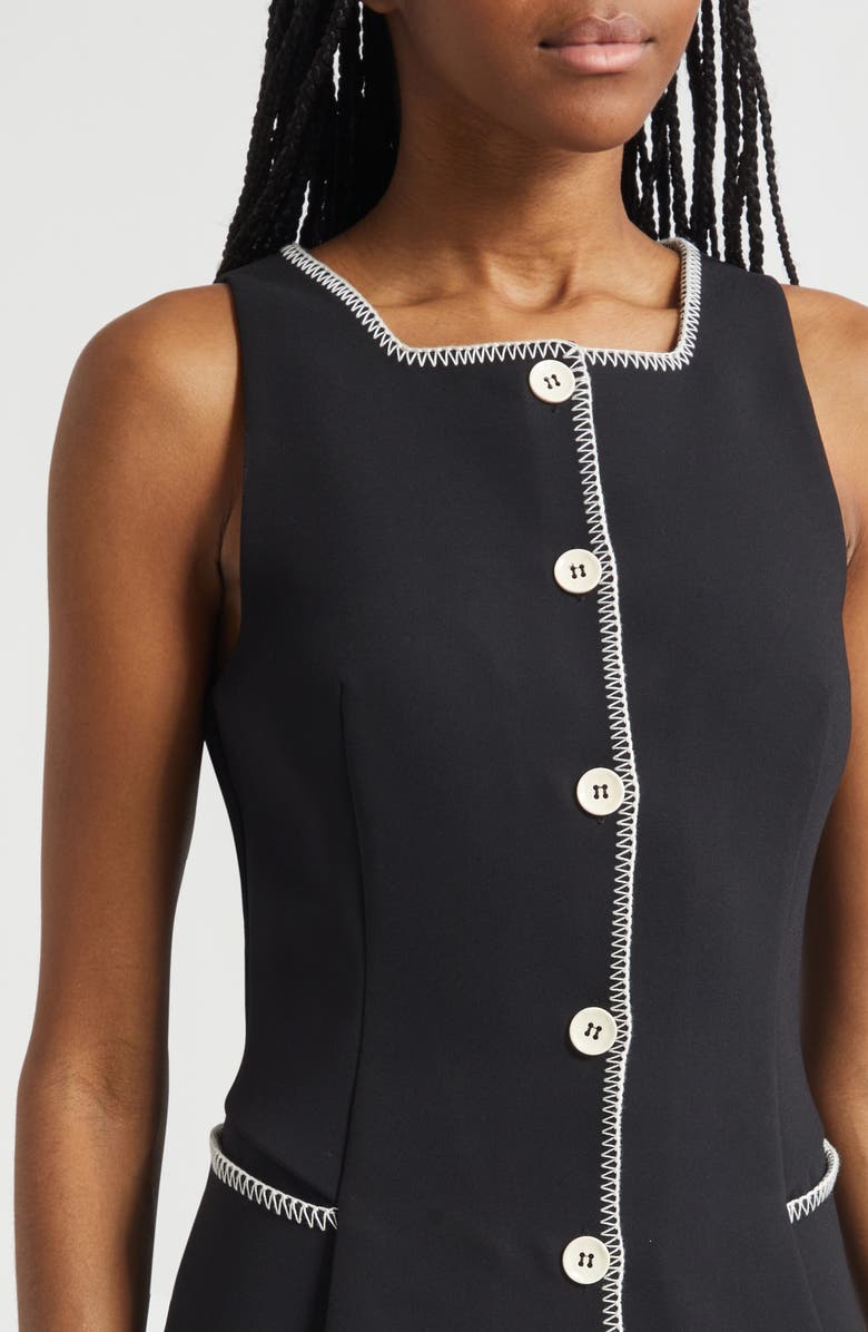 Stine Goya Sleeveless Button Front Minidress, Alternate, color, Black