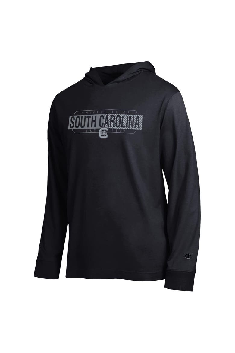 Men's Champion  Black South Carolina Gamecocks Gradient All-Star Long Sleeve Hooded T-Shirt, Alternate, color, Black