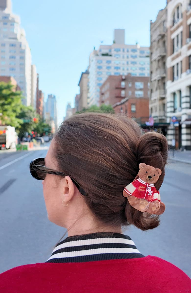 Solar Eclipse Varsity Teddy Bear Claw Clip, Alternate, color, 