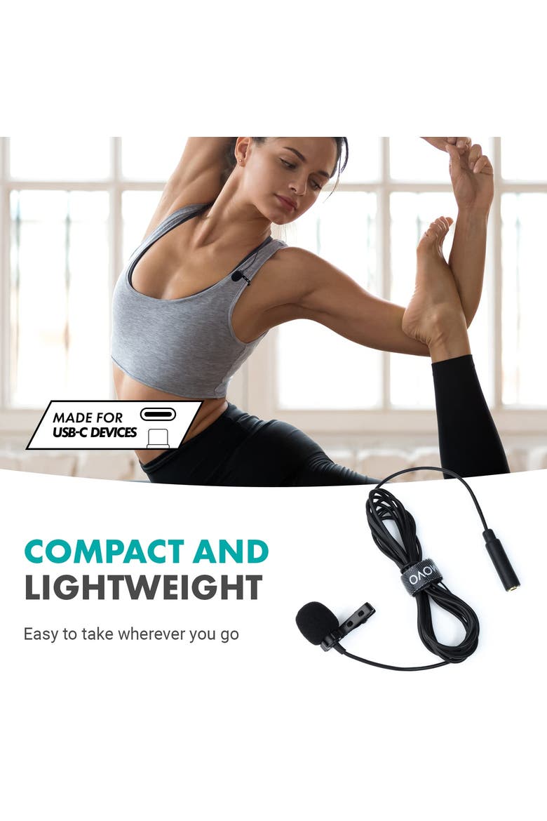 uLav - Wired Omnidirectional USB-C Lavalier Clip On Microphone, Alternate, color, Black