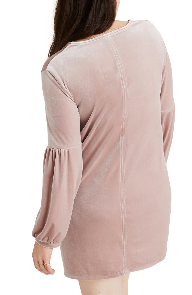 Madewell Balloon Sleeve Velvet Dress, Alternate, color, 
