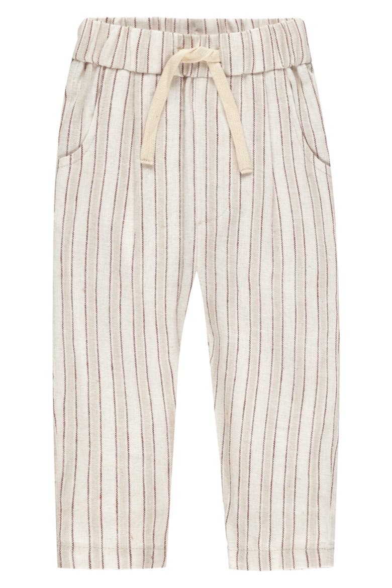 Ethan Print Linen Blend Pants, Main, color, STONE STRIPE