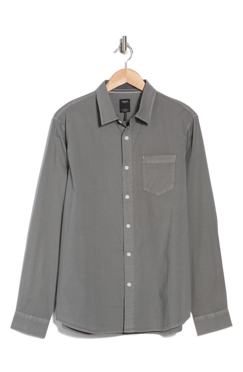 Union Clearwater Stretch Cotton Poplin Button-Up Shirt, Alternate, color, Battleship