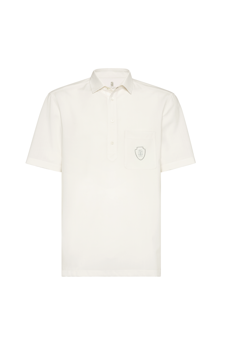 Brunello Cucinelli Polo with pocket and logo, Main, color, White