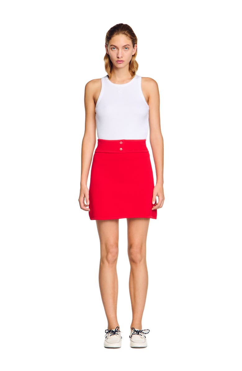 SANDRO Short knit skirt, Main, color, 