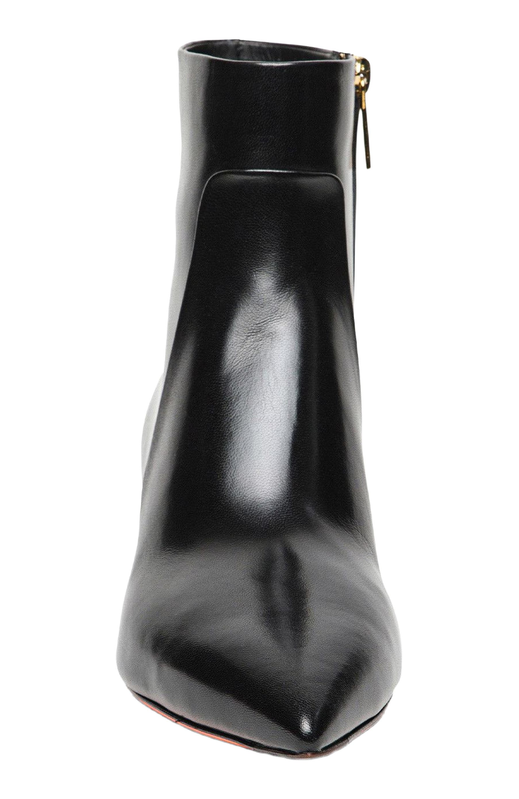 Santoni Women's leather ankle boot, Alternate, color, Black