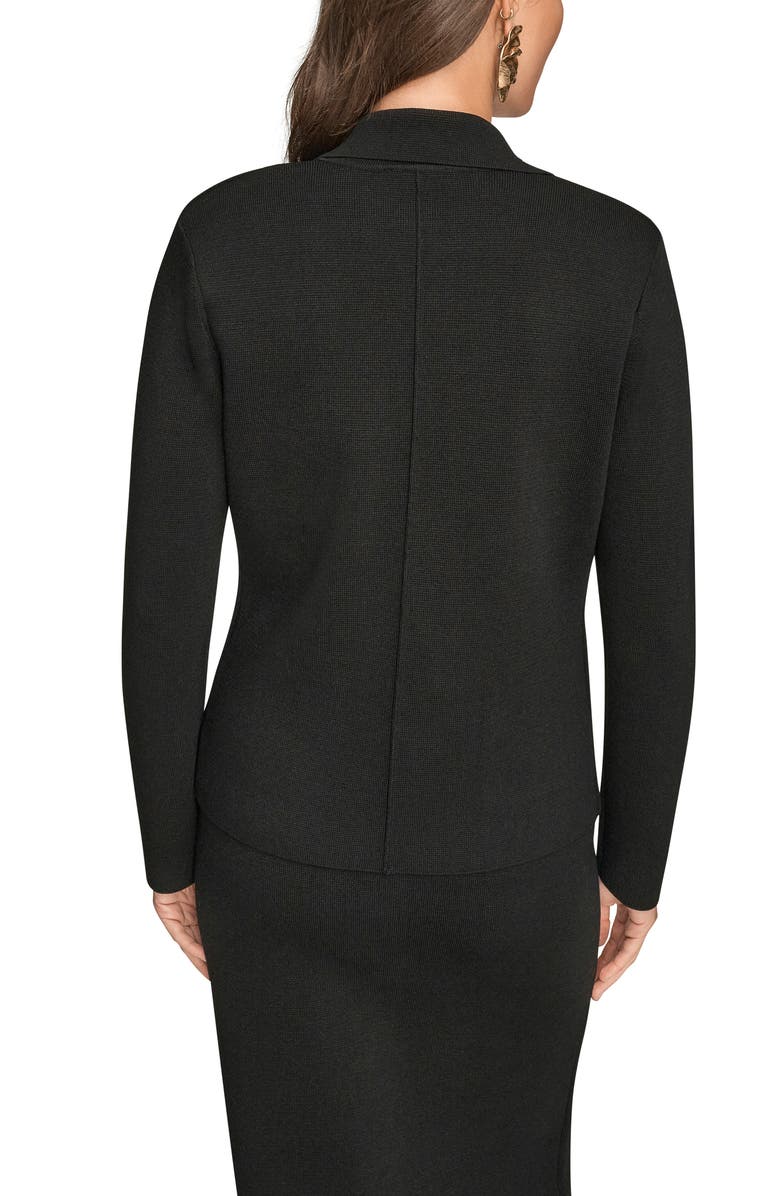 Donna Karan New York Double Breasted Sweater Blazer, Alternate, color, Black