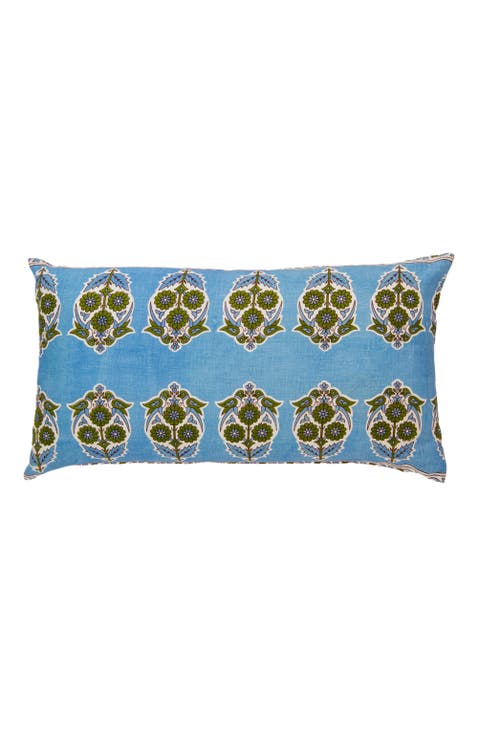 Parakeets Blue/Green Lumbar Pillow Cover