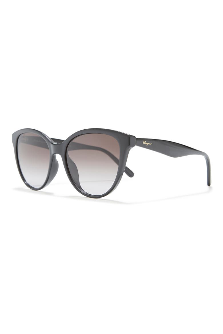 54mm Cat Eye Sunglasses, Alternate, color, BLACK