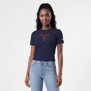 Champion Women's Champion Navy New York Mets Soft-Touch Fitted Cropped T-Shirt