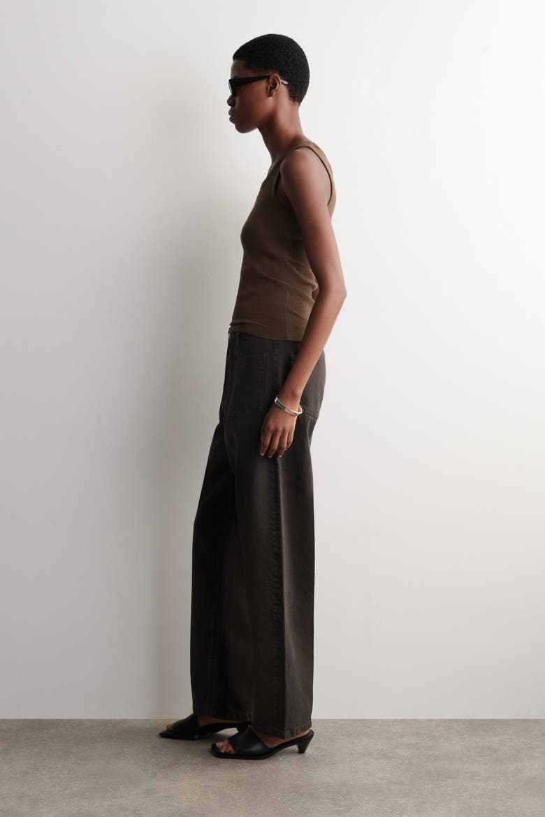 Patch-Pocket Straight-Leg Jeans, Alternate, color, BROWN
