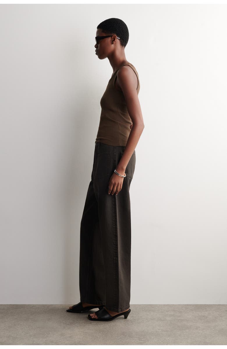 COS Patch-Pocket Straight-Leg Jeans, Alternate, color, Brown