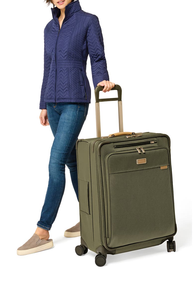 Baseline 26-Inch Medium Expandable Spinner Suitcase, Alternate, color, OLIVE