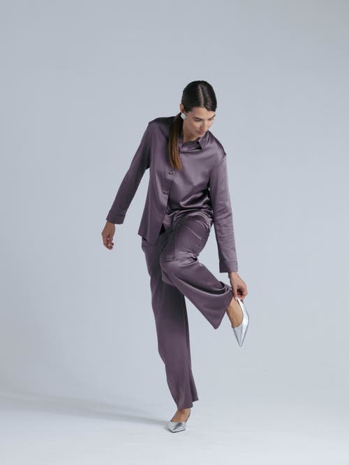 Alas Silk Long Sleeve Shirt In Gray