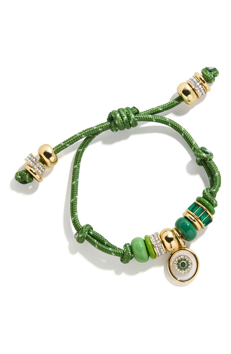 BaubleBar Eye Candy Evil Eye Paracord Bracelet, Main, color, Green