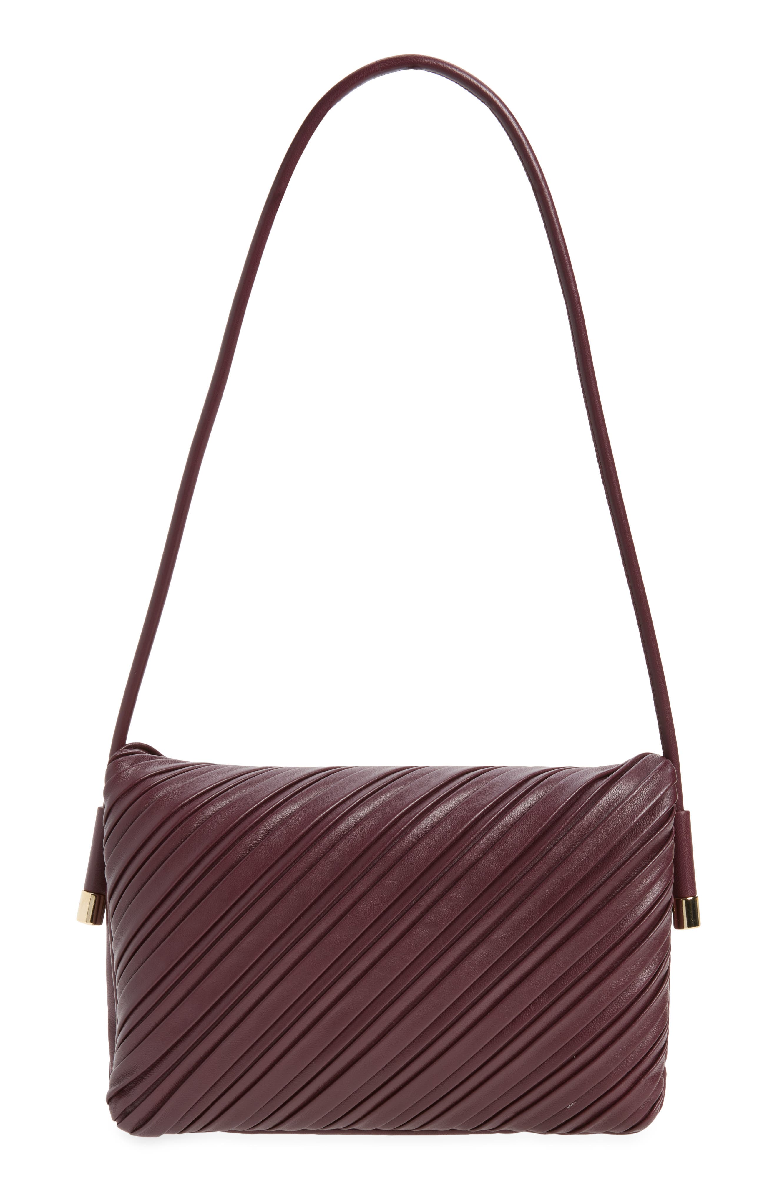 Dorian Leather Clutch, Alternate, color, BURGUNDY